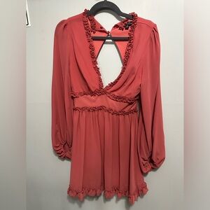 Open Back Coral Dress